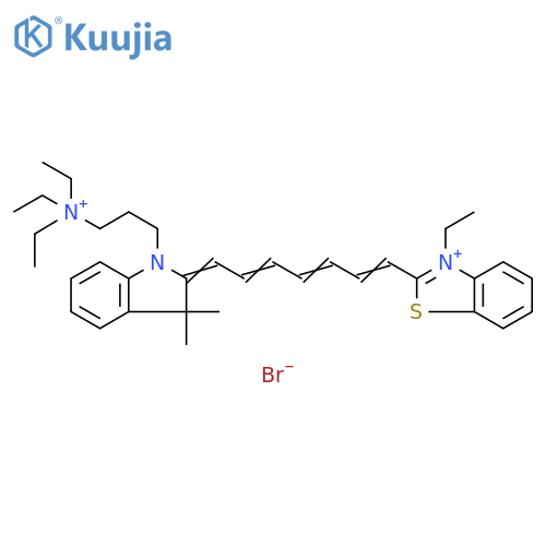 Benzothiazolium, 2-[7-[1,3-dihydro-3,3-dimethyl-1-[3-(triethylammonio)propyl]-2H-indol-2-ylidene]-1,3,5-heptatrienyl]-3-ethyl-, dibromide (9CI) structure
