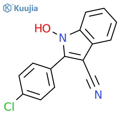 1H-Indole-3-carbonitrile, 2-(4-chlorophenyl)-1-hydroxy- structure