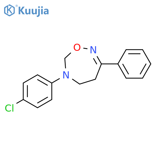 1,2,6-Oxadiazepine, 6-(4-chlorophenyl)-4,5,6,7-tetrahydro-3-phenyl- structure