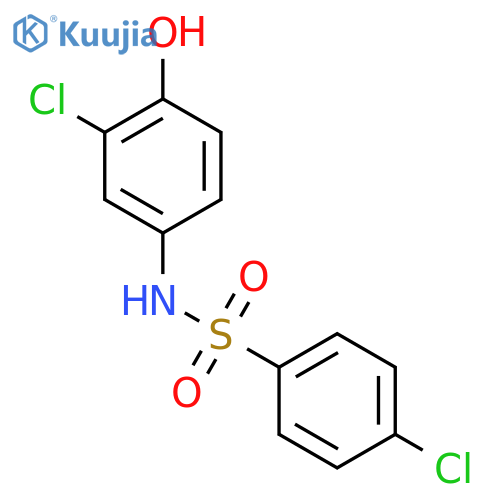 4-chloro-N-(3-chloro-4-hydroxyphenyl)benzene-1-sulfonamide structure