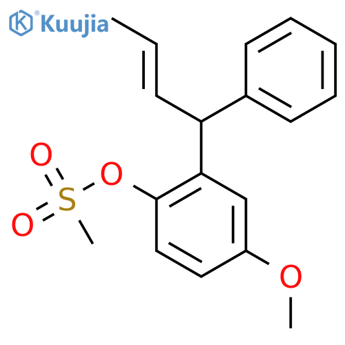 4-methoxy-2-(1-phenylbut-2-en-1-yl)phenyl methanesulfonate structure