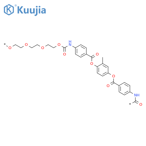 Poly[oxy-1,2-ethanediyloxy-1,2-ethanediyloxy-1,2-ethanediyloxycarbonylimino-1,4-phenylenecarbonyloxy(methyl-1,4-phenylene)oxycarbonyl-1,4-phenyleneiminocarbonyl] structure