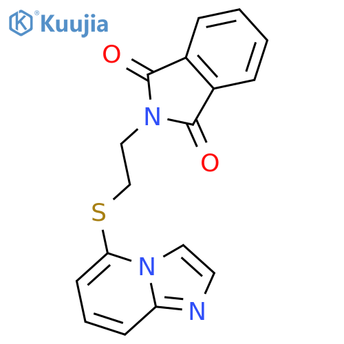 1H-Isoindole-1,3(2H)-dione, 2-[2-(imidazo[1,2-a]pyridin-5-ylthio)ethyl]- structure