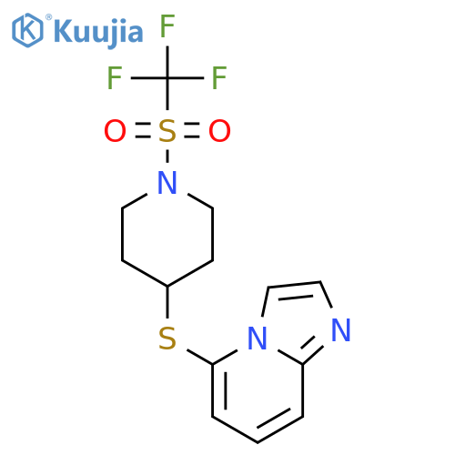 Piperidine, 4-(imidazo[1,2-a]pyridin-5-ylthio)-1-[(trifluoromethyl)sulfonyl]- structure