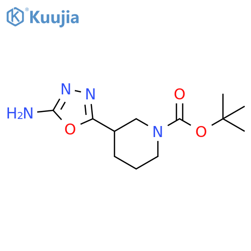 tert-butyl 3-(5-amino-1,3,4-oxadiazol-2-yl)piperidine-1-carboxylate structure