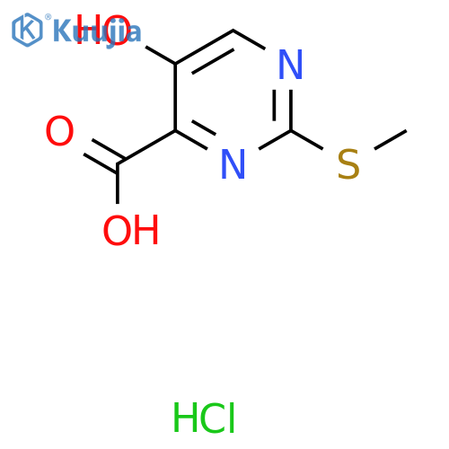 5-Hydroxy-2-methylsulfanyl-pyrimidine-4-carboxylic acid hydrochloride structure