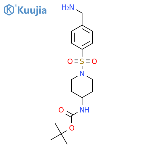 tert-Butyl (1-((4-(aminomethyl)phenyl)sulfonyl)piperidin-4-yl)carbamate structure