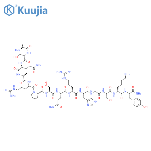 L-Tyrosinamide,L-alanyl-L-seryl-L-glutaminyl-L-alanyl-L-arginyl-L-prolyl-L-seryl-L-glutaminyl-L-arginyl-L-histidylglycyl-L-seryl-L-lysyl- structure