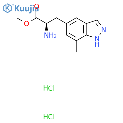 methyl (2R)-2-amino-3-(7-methyl-1H-indazol-5-yl)propanoate;dihydrochloride structure