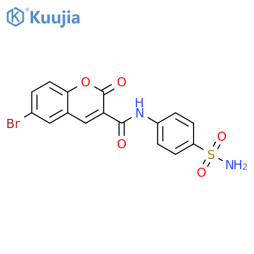 6-bromo-2-oxo-N-(4-sulfamoylphenyl)-2H-chromene-3-carboxamide structure