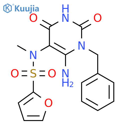 2-Furansulfonamide, N-[6-amino-1,2,3,4-tetrahydro-2,4-dioxo-1-(phenylmethyl)-5-pyrimidinyl]-N-methyl- structure