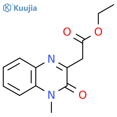Ethyl 2-(4-methyl-3-oxo-3,4-dihydro-2-quinoxalinyl)acetate structure