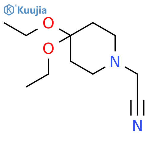 1-Piperidineacetonitrile,4,4-diethoxy- structure