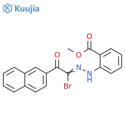 Benzoic acid, 2-[2-[1-bromo-2-(2-naphthalenyl)-2-oxoethylidene]hydrazinyl]-, methyl ester structure