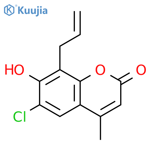 2H-1-Benzopyran-2-one, 6-chloro-7-hydroxy-4-methyl-8-(2-propenyl)- structure