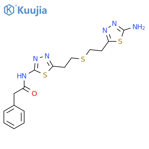 N-5-2-2-(5-Amino-1,3,4-thiadiazol-2-yl)ethylthioethyl-1,3,4-thiadiazol-2-yl-benzeneacetamide structure