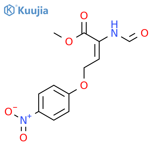 2-Butenoic acid, 2-(formylamino)-4-(4-nitrophenoxy)-, methyl ester, (E)- structure