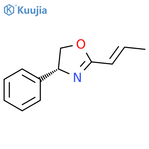 Oxazole, 4,5-dihydro-4-phenyl-2-(1E)-1-propenyl-, (4R)- structure