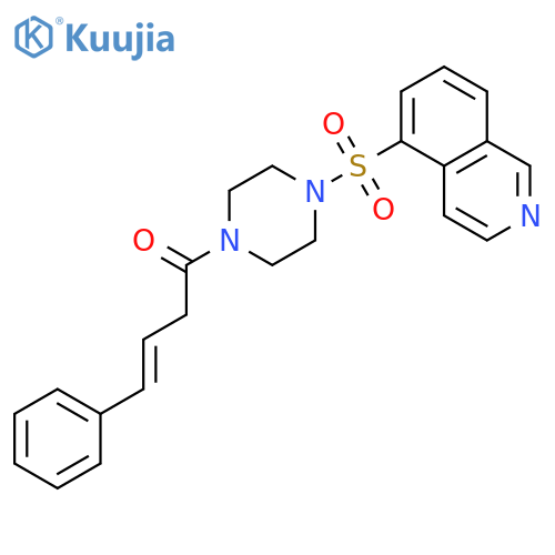 Piperazine, 1-(5-isoquinolinylsulfonyl)-4-(1-oxo-4-phenyl-3-butenyl)- structure