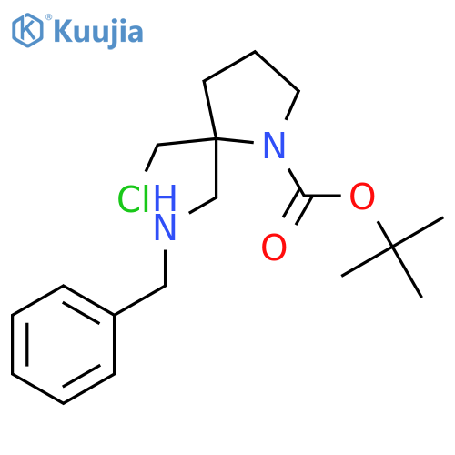 tert-Butyl 2-((benzylamino)methyl)-2-(chloromethyl)pyrrolidine-1-carboxylate structure