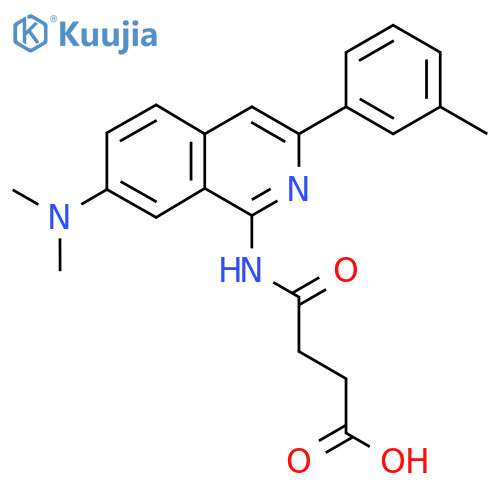 4-(7-(Dimethylamino)-3-m-tolylisoquinolin-1-ylamino)-4-oxobutanoic acid structure