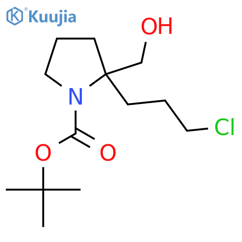 Tert-butyl 2-(3-chloropropyl)-2-(hydroxymethyl)pyrrolidine-1-carboxylate structure