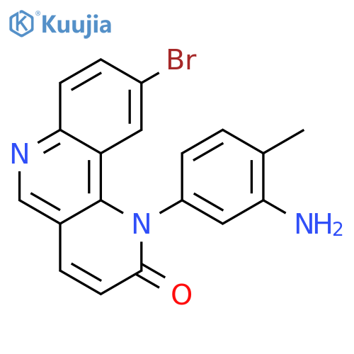 1-(3-amino-4-methylphenyl)-9-bromobenzo[h][1,6]naphthyridin-2(1H)-one structure