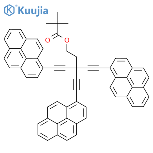 Propanoic acid, 2,2-dimethyl-, 5-(1-pyrenyl)-3,3-bis[2-(1-pyrenyl)ethynyl]-4-pentyn-1-yl ester structure