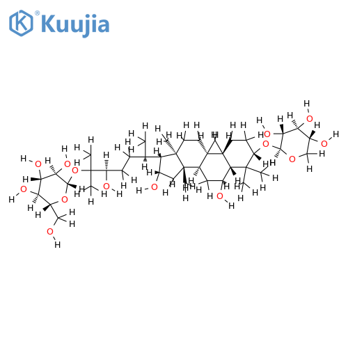 25-O-beta-D-glucopyranosyl-24R-cycloartan-3beta,6alpha,16beta,24,25-pentaol 3-O-beta-D-xylopyranoside structure