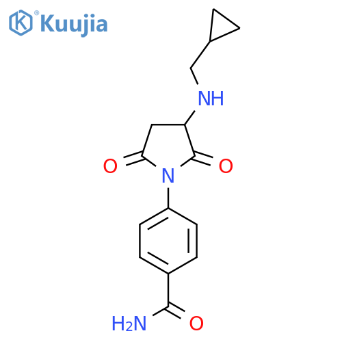4-{3-(Cyclopropylmethyl)amino-2,5-dioxopyrrolidin-1-yl}benzamide structure