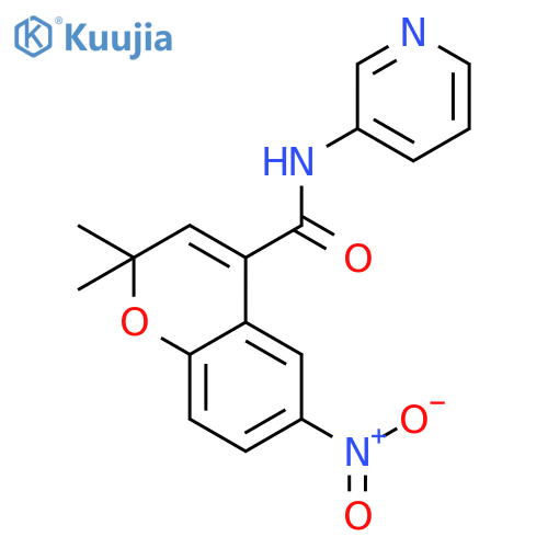 2H-1-Benzopyran-4-carboxamide, 2,2-dimethyl-6-nitro-N-3-pyridinyl- structure