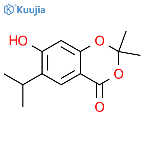 4H-1,3-Benzodioxin-4-one, 7-hydroxy-2,2-dimethyl-6-(1-methylethyl)- structure