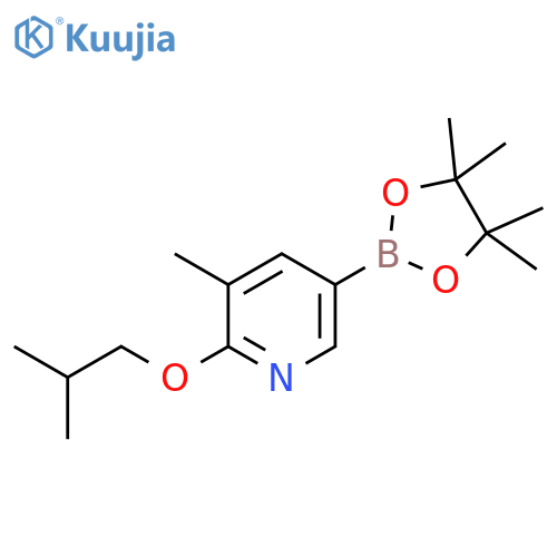 Pyridine, 3-methyl-2-(2-methylpropoxy)-5-(4,4,5,5-tetramethyl-1,3,2-dioxaborolan-2-yl)- structure