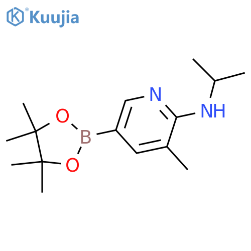 N-isopropyl-3-Methyl-5-(4,4,5,5-tetraMethyl-1,3,2-dioxaborolan-2-yl)pyridin-2-aMine structure