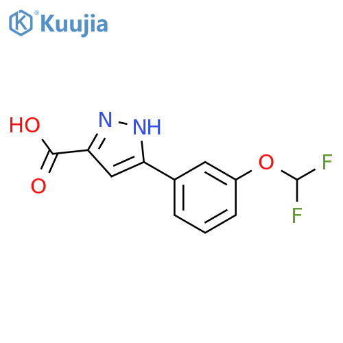 5-3-(difluoromethoxy)phenyl-1H-pyrazole-3-carboxylic acid structure
