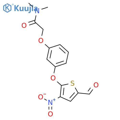 Acetamide, 2-[3-[(5-formyl-3-nitro-2-thienyl)oxy]phenoxy]-N,N-dimethyl- structure
