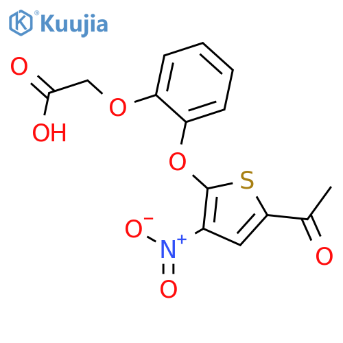 Acetic acid, [2-[(5-acetyl-3-nitro-2-thienyl)oxy]phenoxy]- structure