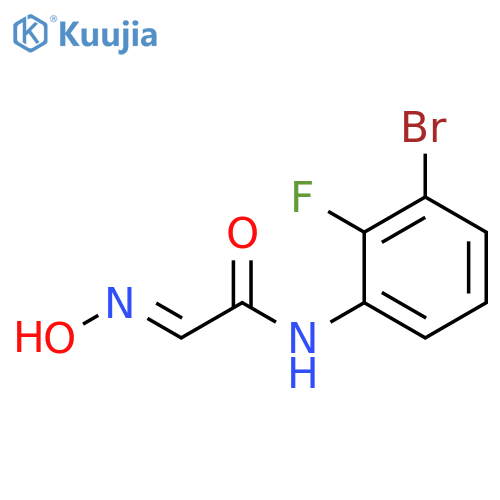 (E)-N-(3-bromo-2-fluorophenyl)-2-(hydroxyimino)acetamide structure