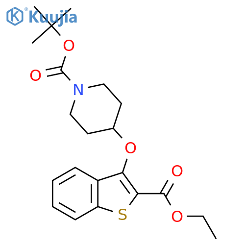 Tert-Butyl 4-((2-(ethoxycarbonyl)benzo[b]thiophen-3-yl)oxy)piperidine-1-carboxylate structure