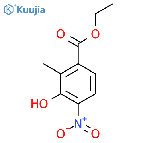 Benzoic acid, 3-hydroxy-2-methyl-4-nitro-, ethyl ester structure