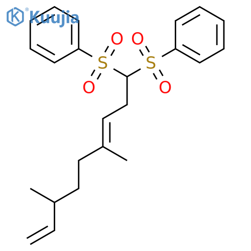 Benzene, 1,1'-[(4,7-dimethyl-3,8-nonadienylidene)bis(sulfonyl)]bis- structure