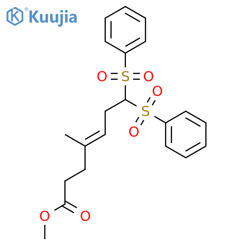 4-Heptenoic acid, 4-methyl-7,7-bis(phenylsulfonyl)-, methyl ester structure