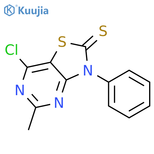 Thiazolo[4,5-d]pyrimidine-2(3H)-thione, 7-chloro-5-methyl-3-phenyl- structure