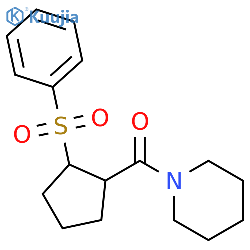 Piperidine, 1-[[2-(phenylsulfonyl)cyclopentyl]carbonyl]- structure