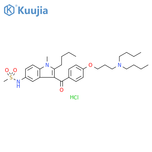 Methanesulfonamide, N-[2-butyl-3-[4-[3-(dibutylamino)propoxy]benzoyl]-1-methyl-1H-indol-5-yl]-, hydrochloride (1:1) structure
