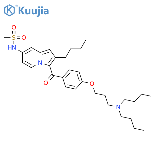Methanesulfonamide,N-[2-butyl-3-[4-[3-(dibutylamino)propoxy]benzoyl]-7-indolizinyl]- structure