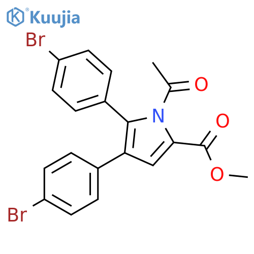 1H-Pyrrole-2-carboxylic acid, 1-acetyl-4,5-bis(4-bromophenyl)-, methyl ester structure