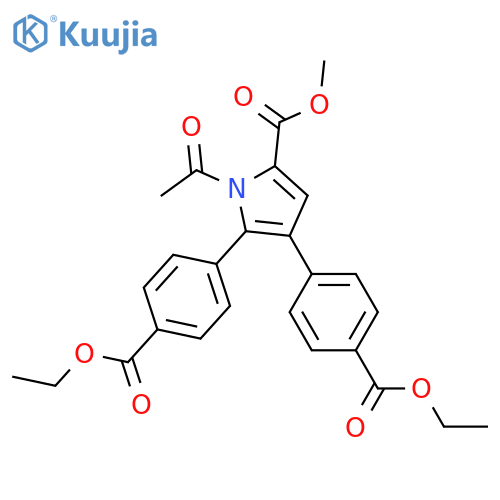 1H-Pyrrole-2-carboxylic acid, 1-acetyl-4,5-bis[4-(ethoxycarbonyl)phenyl]-, methyl ester structure