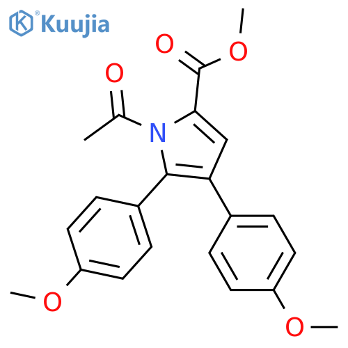 1H-Pyrrole-2-carboxylic acid, 1-acetyl-4,5-bis(4-methoxyphenyl)-, methyl ester structure