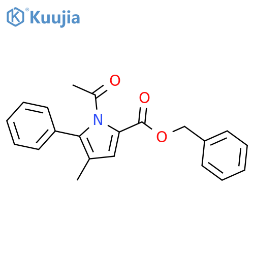 1H-Pyrrole-2-carboxylic acid, 1-acetyl-4-methyl-5-phenyl-, phenylmethyl ester structure